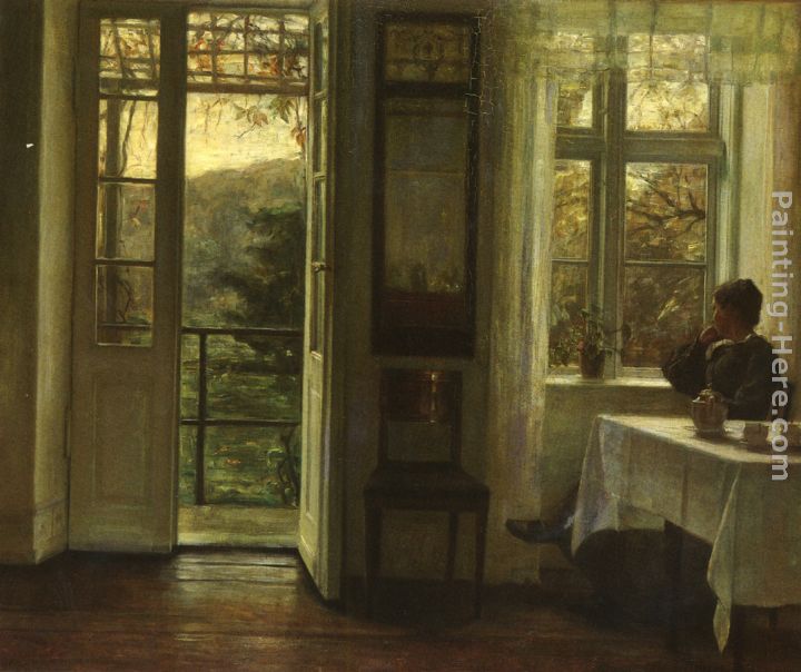 At The Window painting - Carl Vilhelm Holsoe At The Window art painting